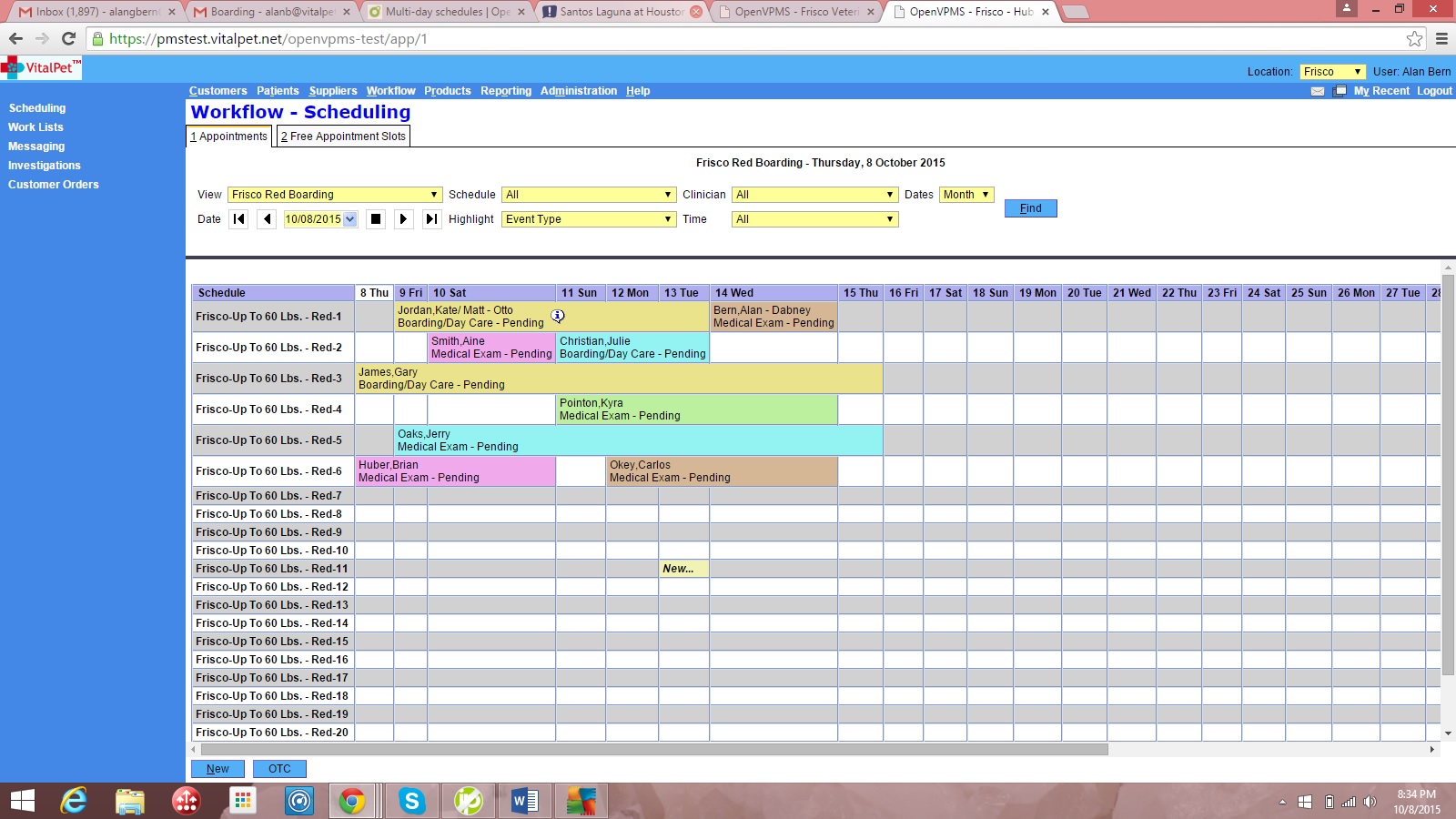 Multi-day schedules | OpenVPMS