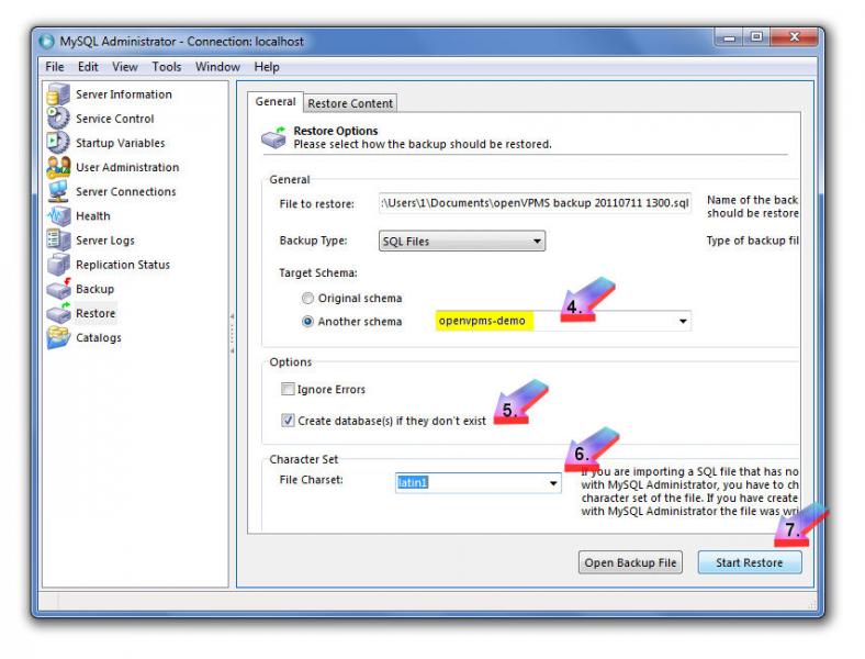 restore to another schema