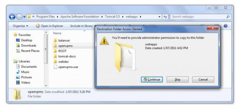 you need to provide administrator permission to copy folder